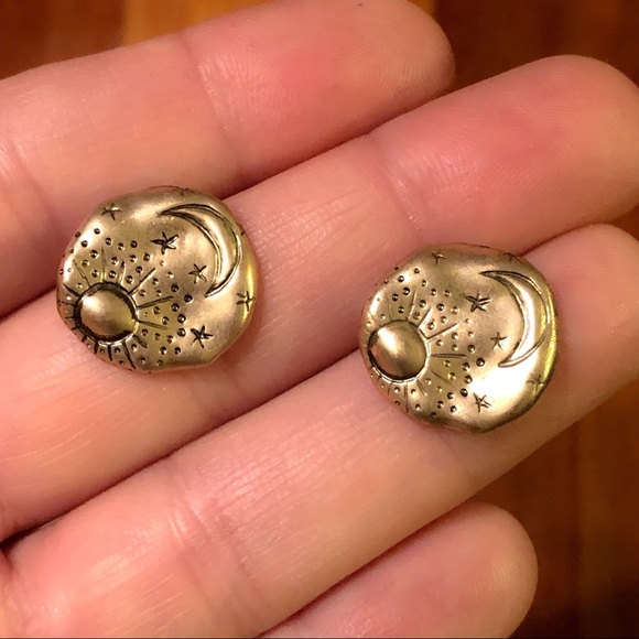 Jewelry - Artistic Drawn Sun Moon Studs